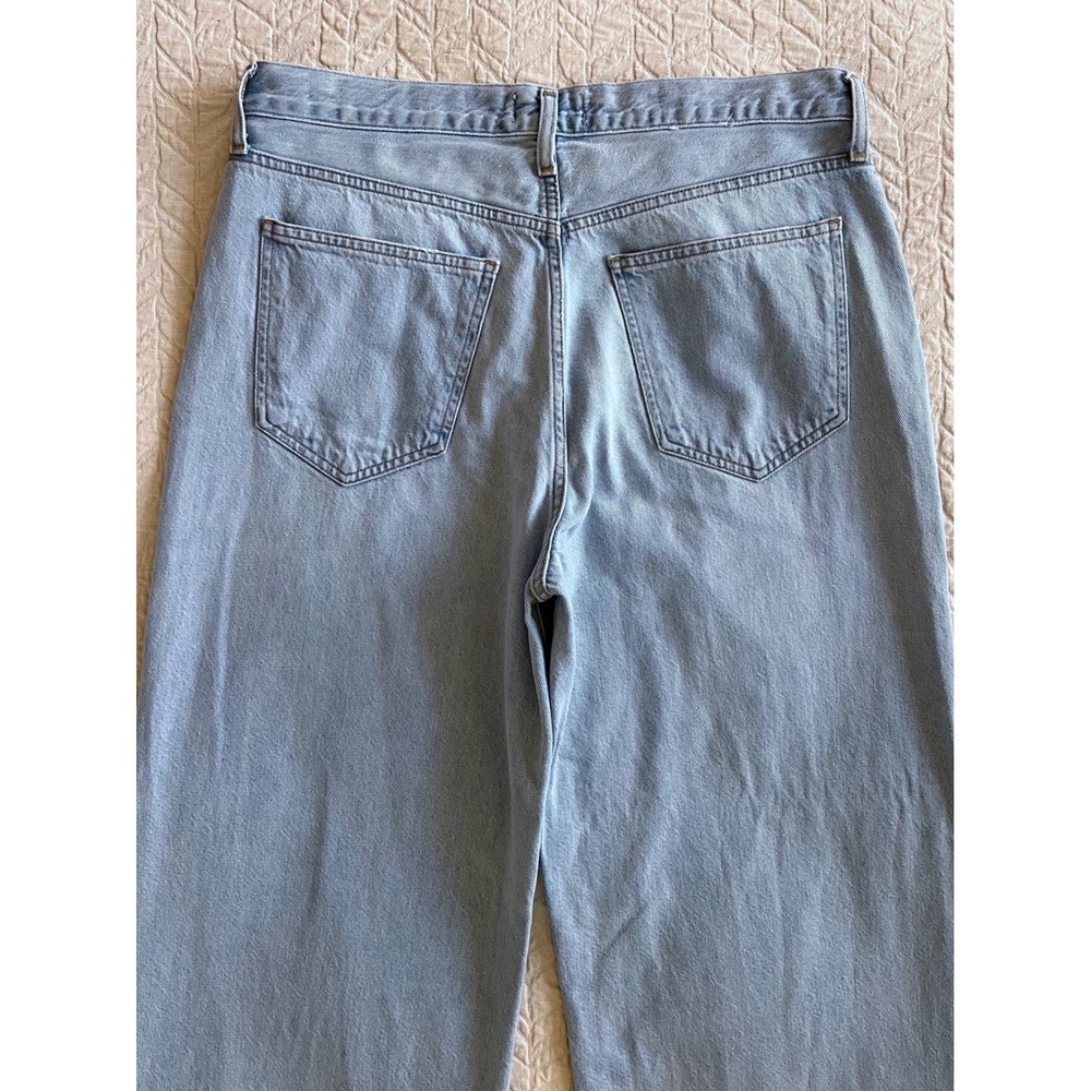 AGOLDE Low Slung Baggy Size 29 Light Blue Jeans Wide Leg Distressed Hem - Picture 8 of 8